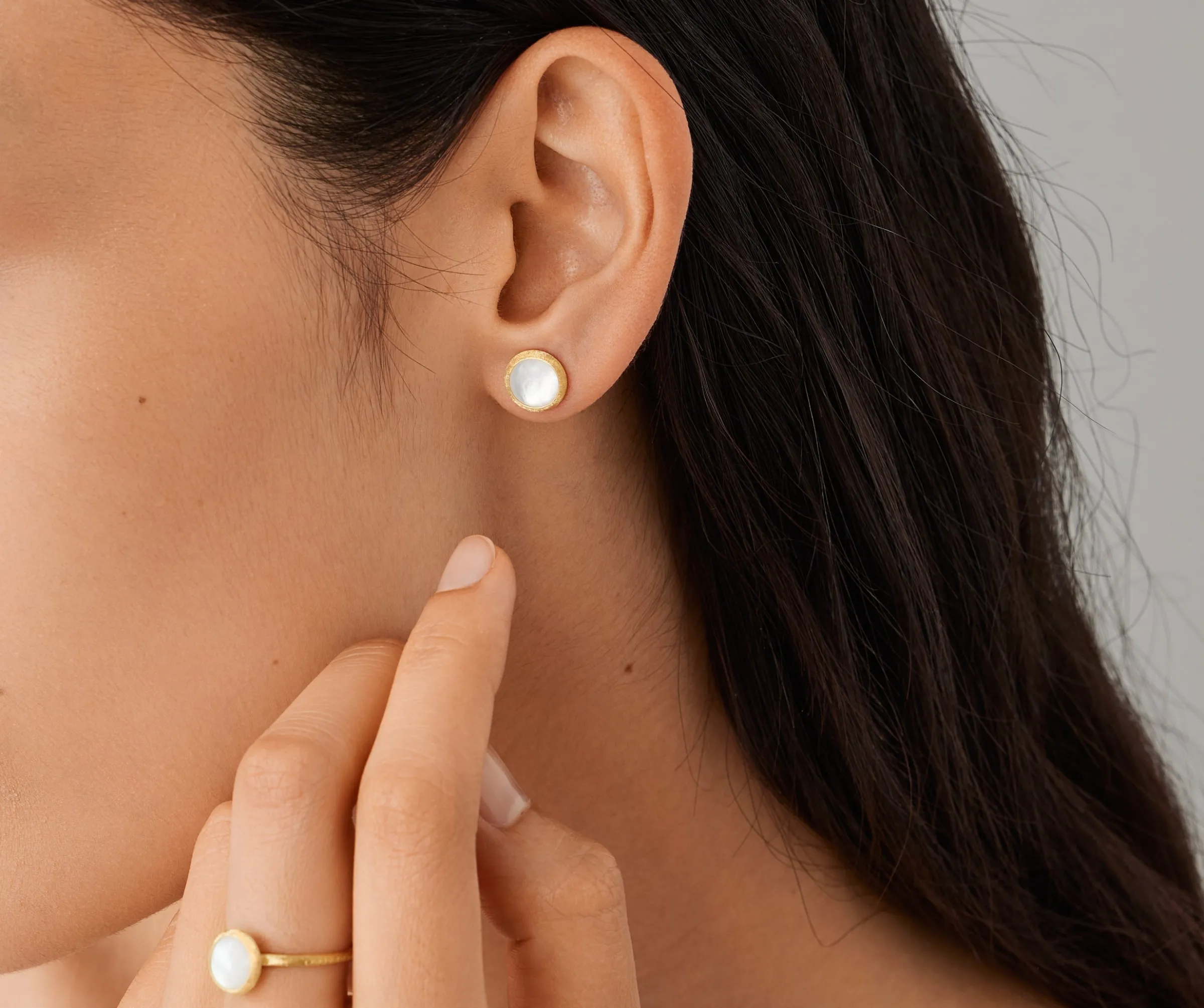 Earrings-Marco Bicego 18K Yellow Gold Gemstone Stud Earrings Yellowgold