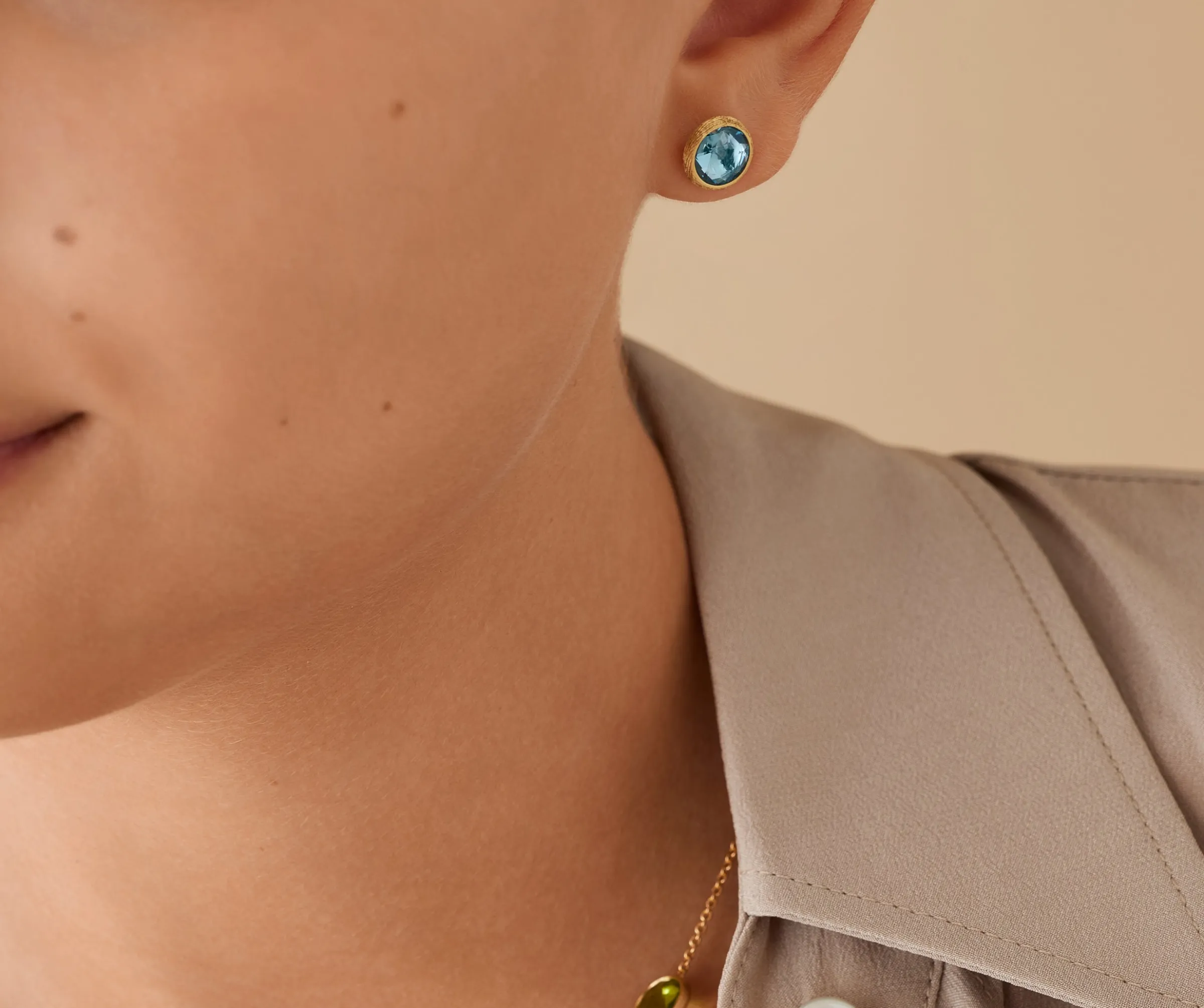 Earrings-Marco Bicego 18K Yellow Gold Gemstone Stud Earrings Yellowgold