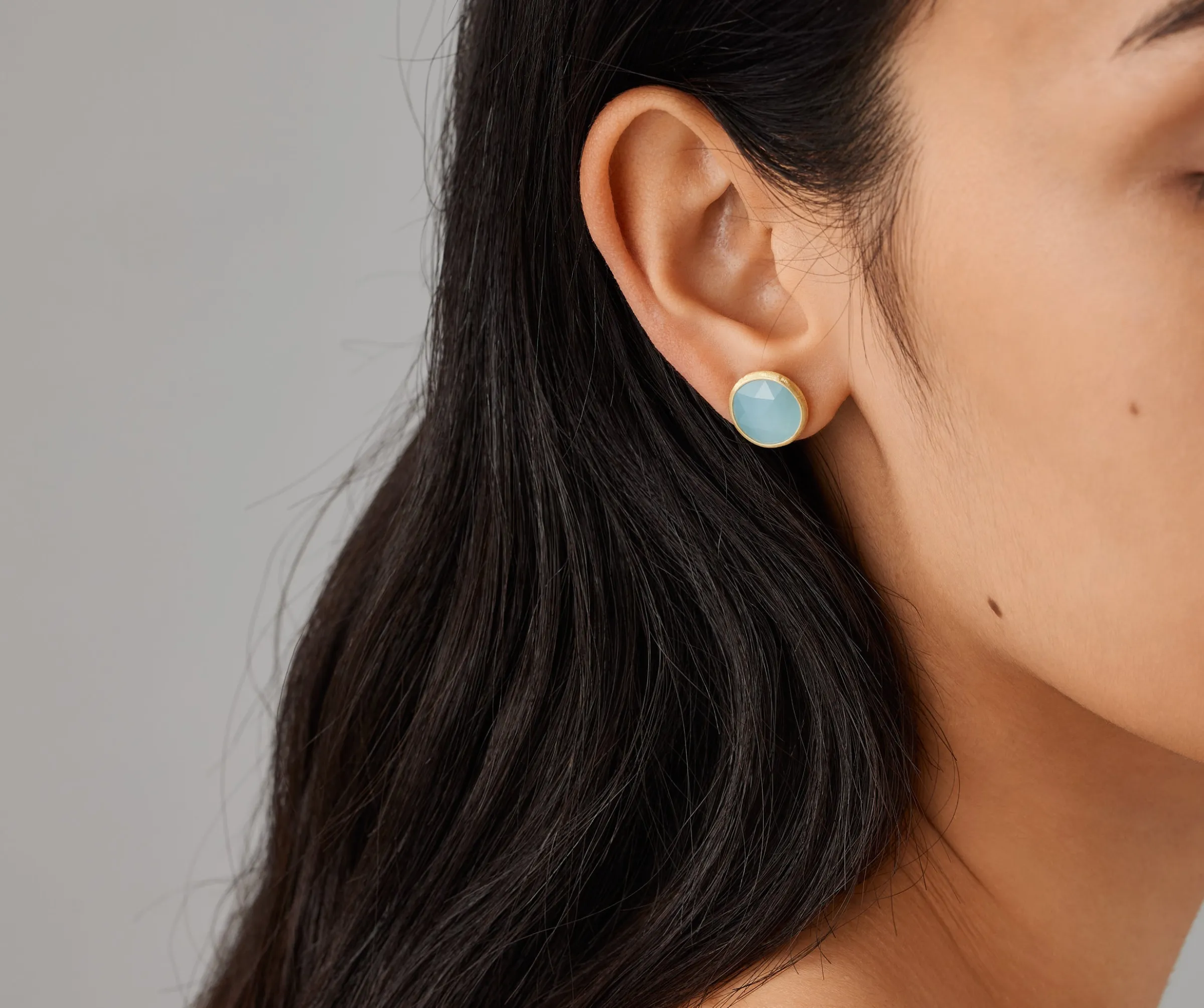 Earrings-Marco Bicego 18K Yellow Gold Gemstone Stud Large Earrings Yellowgold