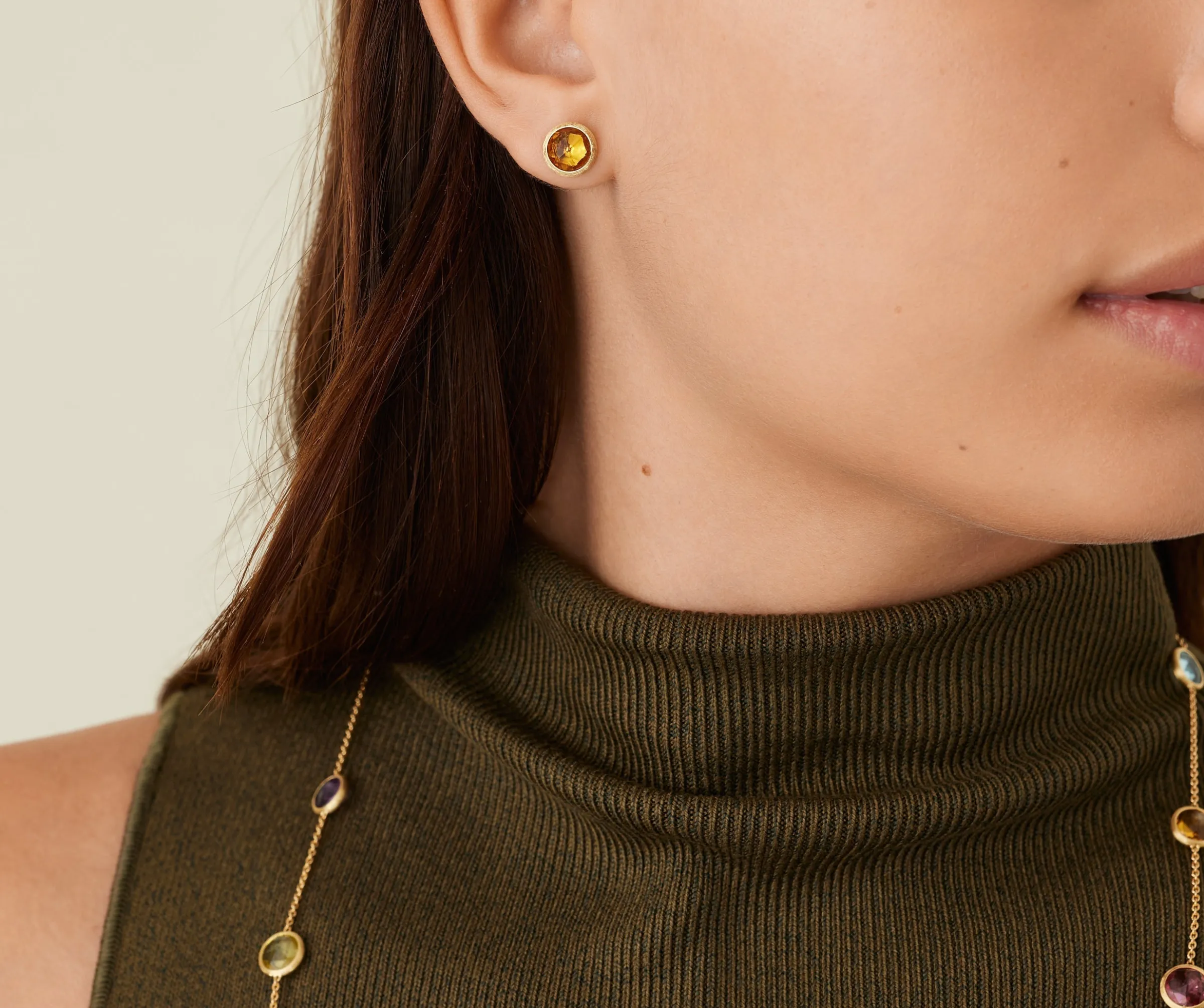 Earrings-Marco Bicego 18K Yellow Gold Gemstone Stud Earrings Yellowgold