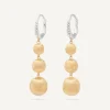 Earrings-Marco Bicego 18K Yellow Gold Graduated Drop Earrings With Diamond Clip Yellowgold
