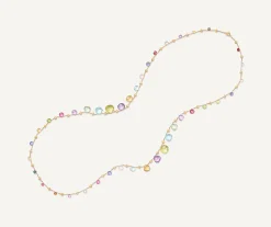 Necklaces-Marco Bicego 18K Yellow Gold Graduated Gemstone Necklace, Long Yellowgold