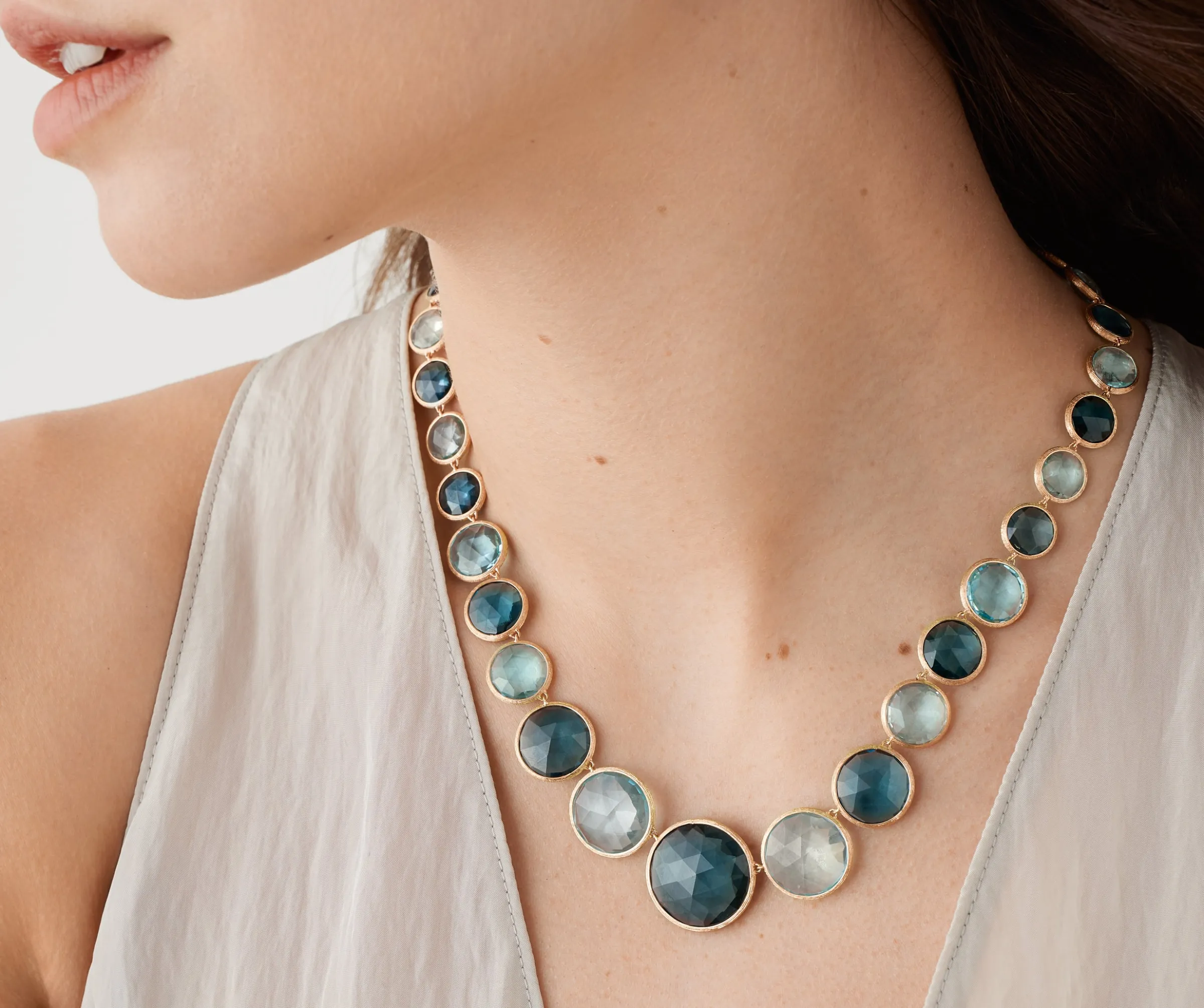 Necklaces-Marco Bicego 18K Yellow Gold Graduated Mixed Topaz Collar Yellowgold
