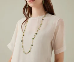 Necklaces-Marco Bicego 18K Yellow Gold Green Tourmaline Long Necklace Yellowgold