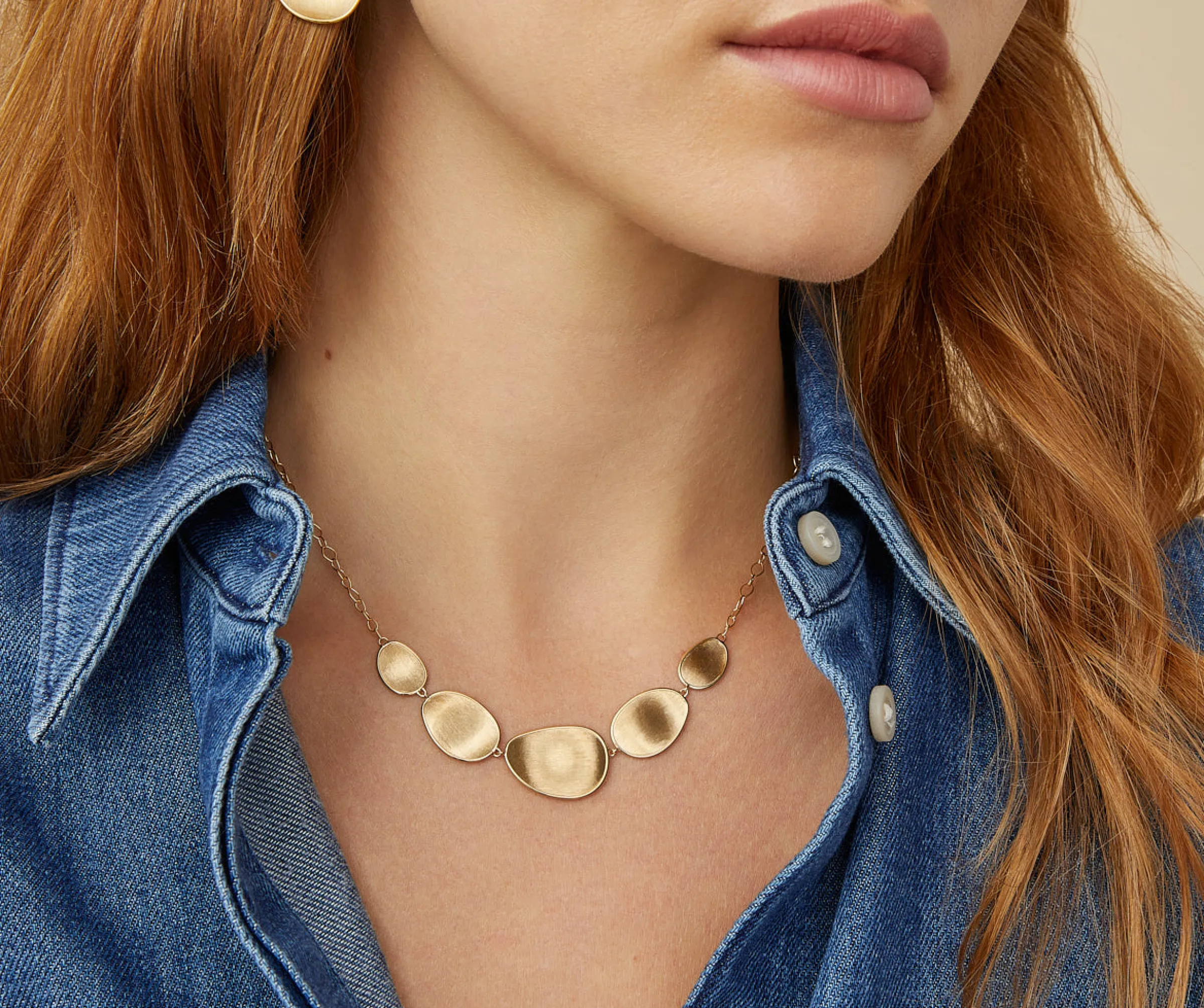 Necklaces-Marco Bicego 18K Yellow Gold "Halfie" Petal Necklace Yellowgold