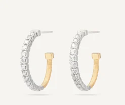 Earrings-Marco Bicego 18K Yellow Gold Hoop Diamond Earrings Yellowgold
