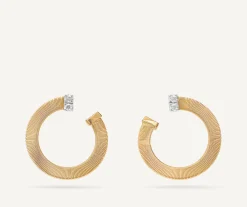 Earrings-Marco Bicego 18K Yellow Gold Hoop Earrings With Diamonds Yellowgold
