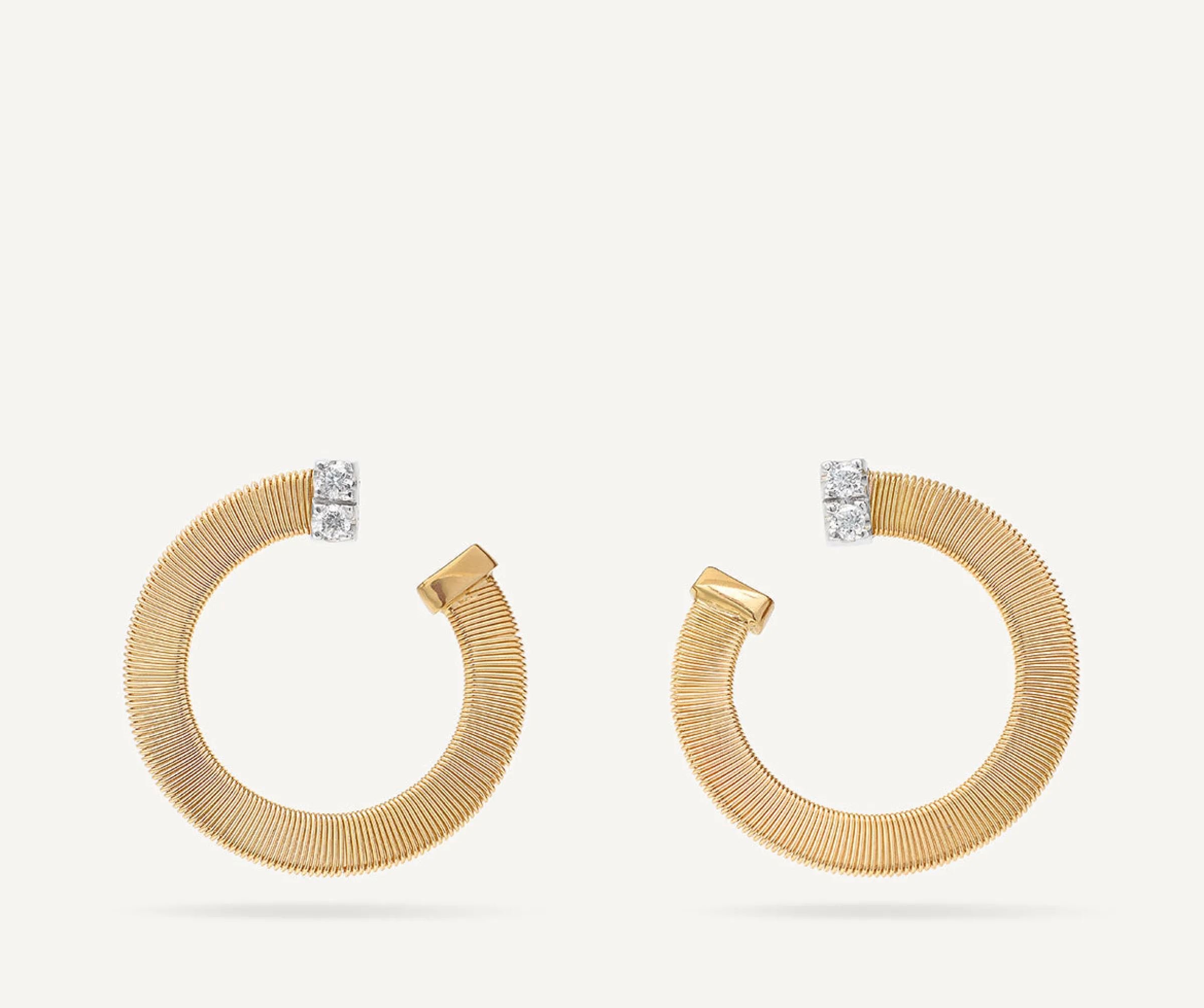Earrings-Marco Bicego 18K Yellow Gold Hoop Earrings With Diamonds Yellowgold