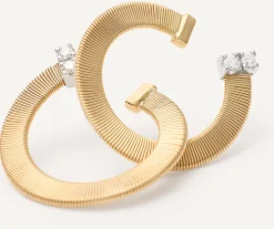 Earrings-Marco Bicego 18K Yellow Gold Hoop Earrings With Diamonds Yellowgold