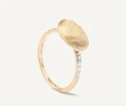Rings-Marco Bicego 18K Yellow Gold Horizontal Ring with Diamonds Yellowgold