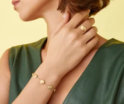 Rings-Marco Bicego 18K Yellow Gold Horizontal Ring with Diamonds Yellowgold