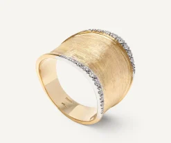 Rings-Marco Bicego 18K Yellow Gold Large Band with Diamonds Yellowgold
