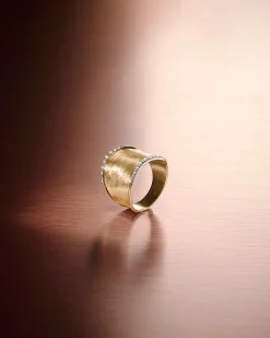 Rings-Marco Bicego 18K Yellow Gold Large Band with Diamonds Yellowgold