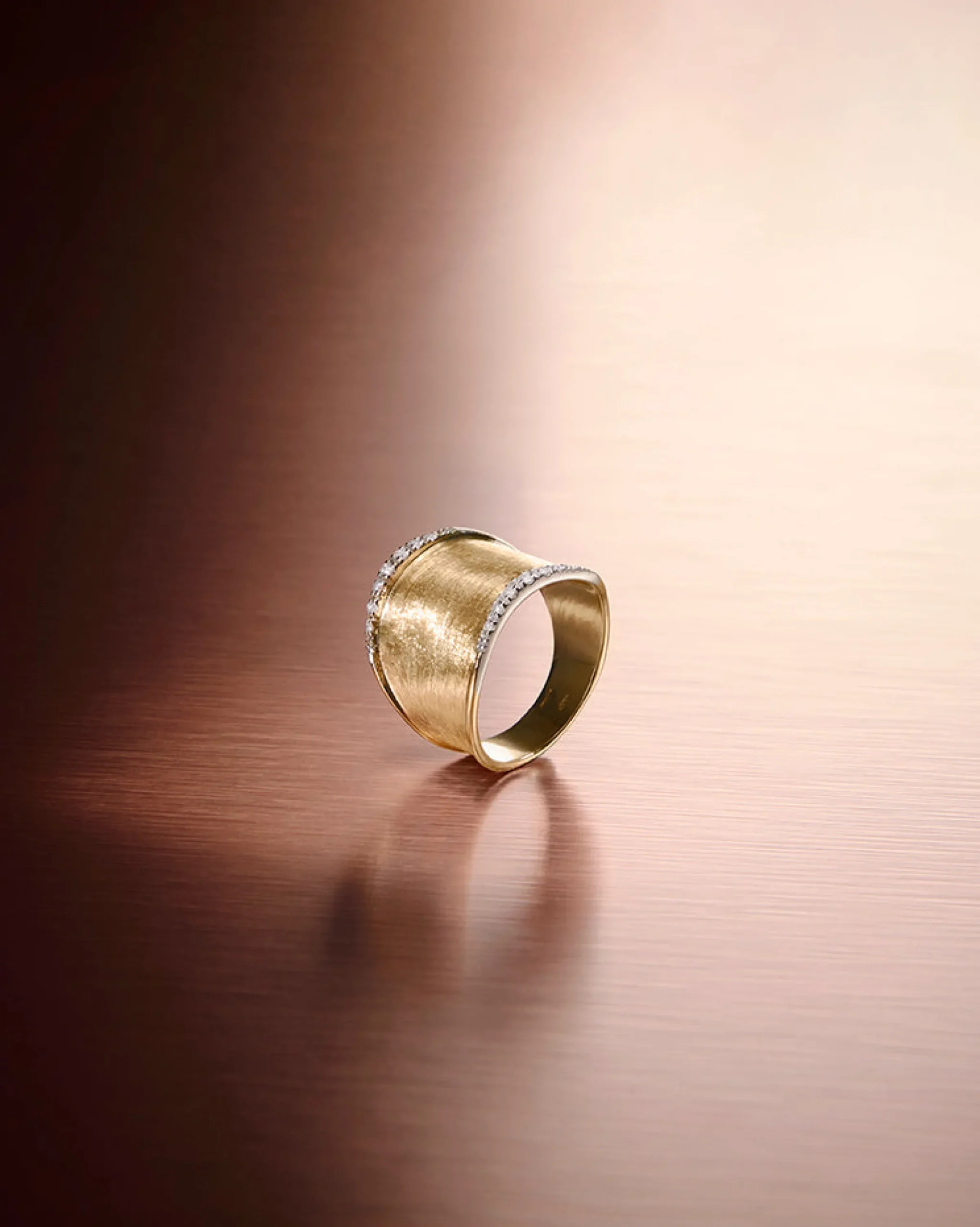 Rings-Marco Bicego 18K Yellow Gold Large Band with Diamonds Yellowgold