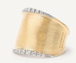Rings-Marco Bicego 18K Yellow Gold Large Band with Diamonds Yellowgold