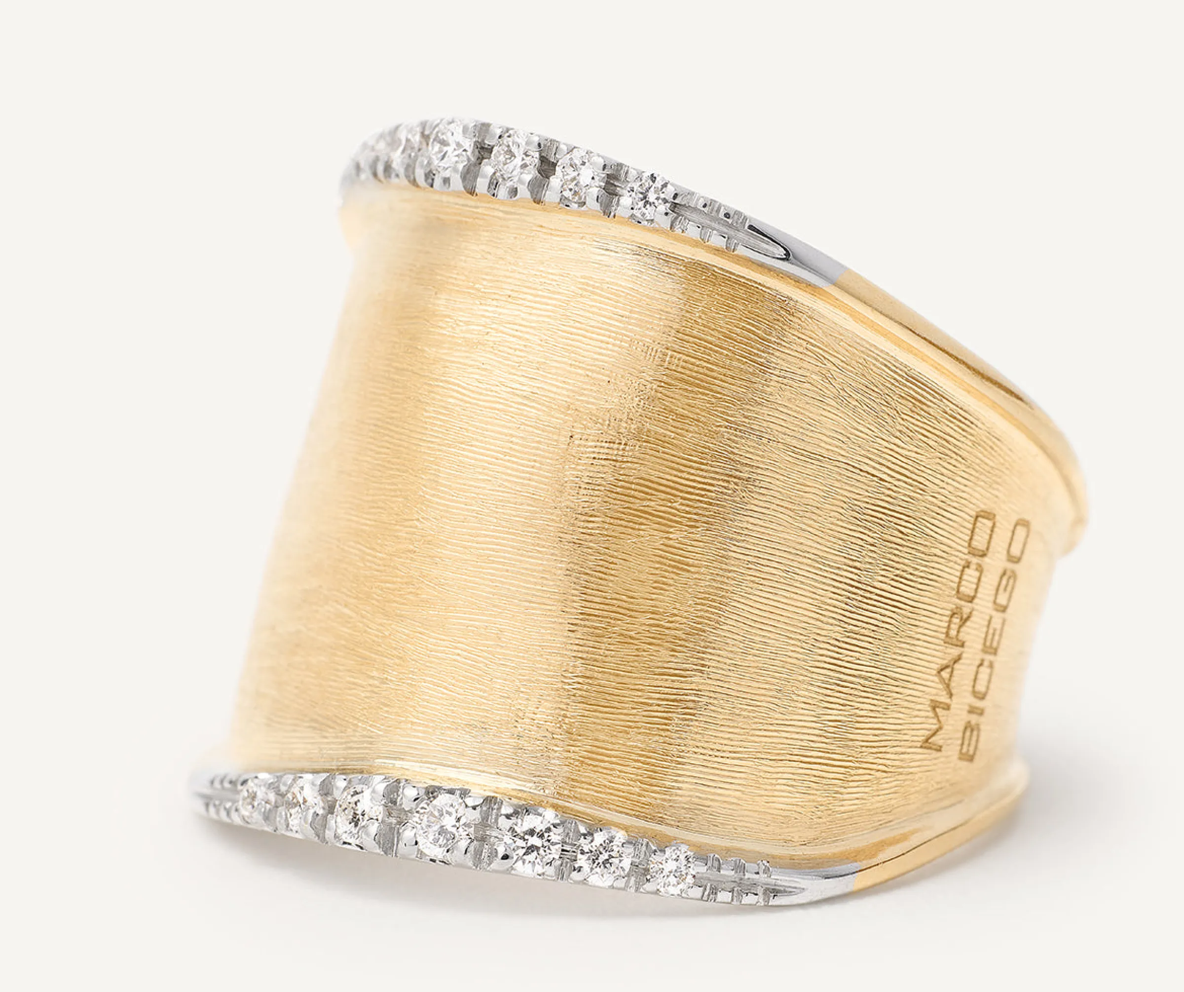 Rings-Marco Bicego 18K Yellow Gold Large Band with Diamonds Yellowgold