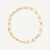 Necklaces-Marco Bicego 18K Yellow Gold Large Gauge Link Necklace With Diamond Clasp Yellowgold
