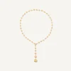 Necklaces-Marco Bicego 18K Yellow Gold Lariat Necklace With Diamond Pavé Clasp Yellowgold