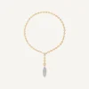 Necklaces-Marco Bicego 18K Yellow Gold Lariat Necklace With Large Diamond Pendant Yellowgold