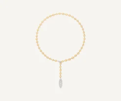 Necklaces-Marco Bicego 18K Yellow Gold Lariat Necklace With Diamond Pendant Yellowgold