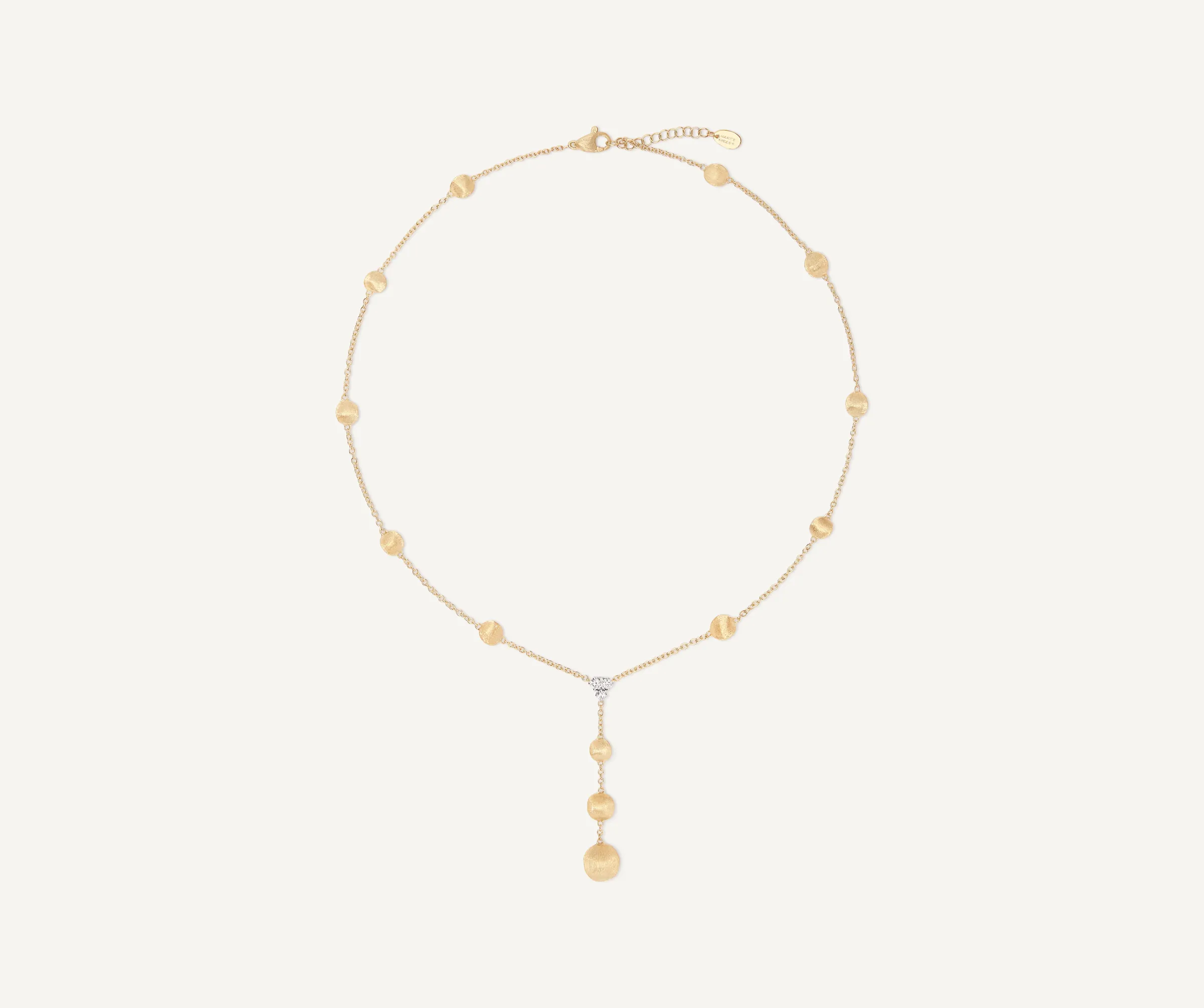 Necklaces-Marco Bicego 18K Yellow Gold Lariat Necklace With Diamonds Yellowgold