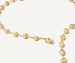 Necklaces-Marco Bicego 18K Yellow Gold Lariat Necklace With Diamond Pavé Clasp Yellowgold