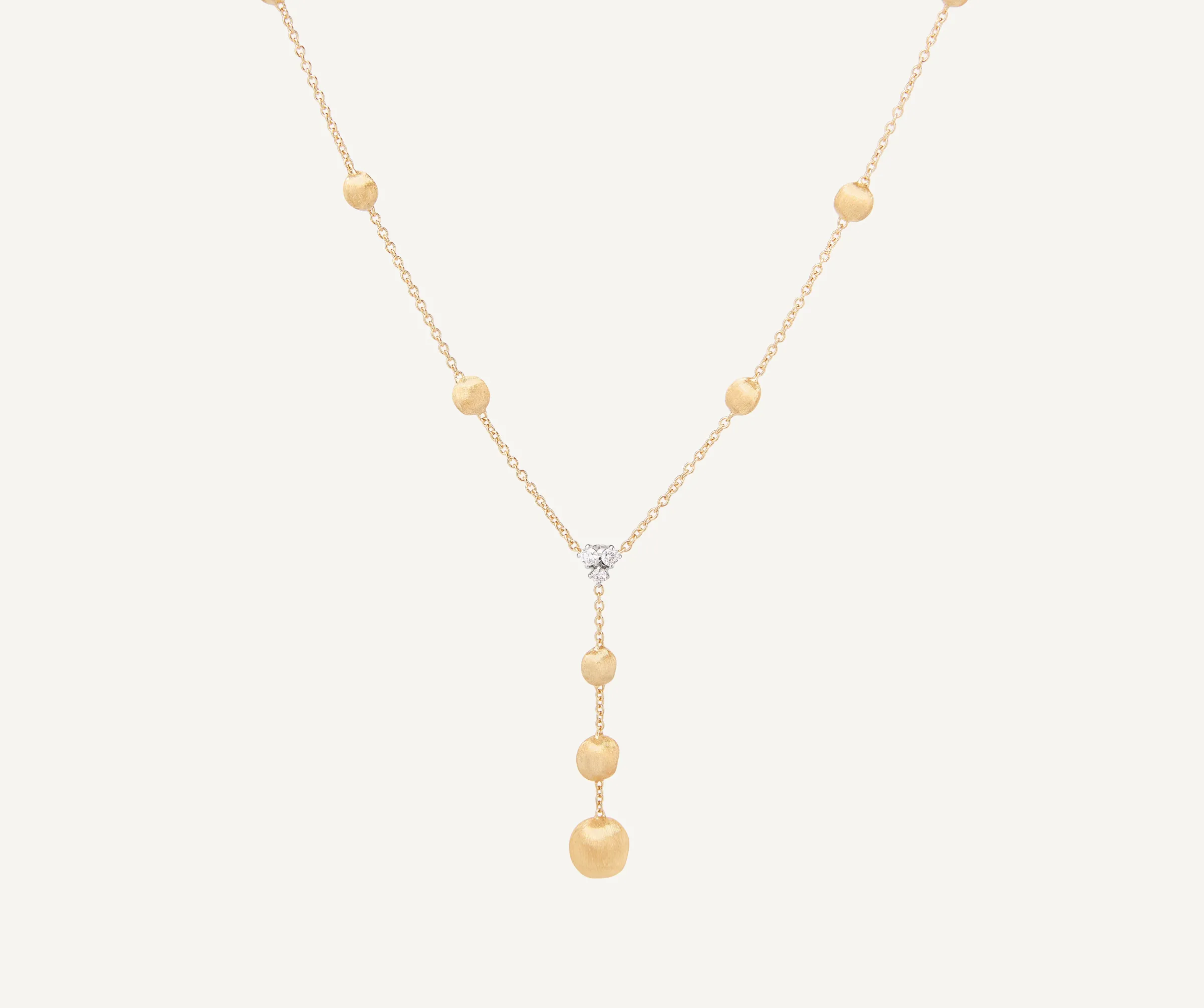 Necklaces-Marco Bicego 18K Yellow Gold Lariat Necklace With Diamonds Yellowgold