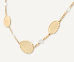 Necklaces-Marco Bicego 18K Yellow Gold Lightweight Necklace with Diamonds Yellowgold