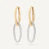 Earrings-Marco Bicego 18K Yellow Gold Link Drop Earrings With Diamonds Yellowgold