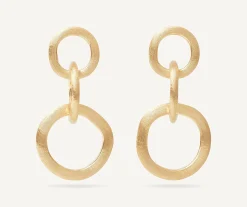 Earrings-Marco Bicego 18K Yellow Gold Link Drop Earrings, Long Yellowgold