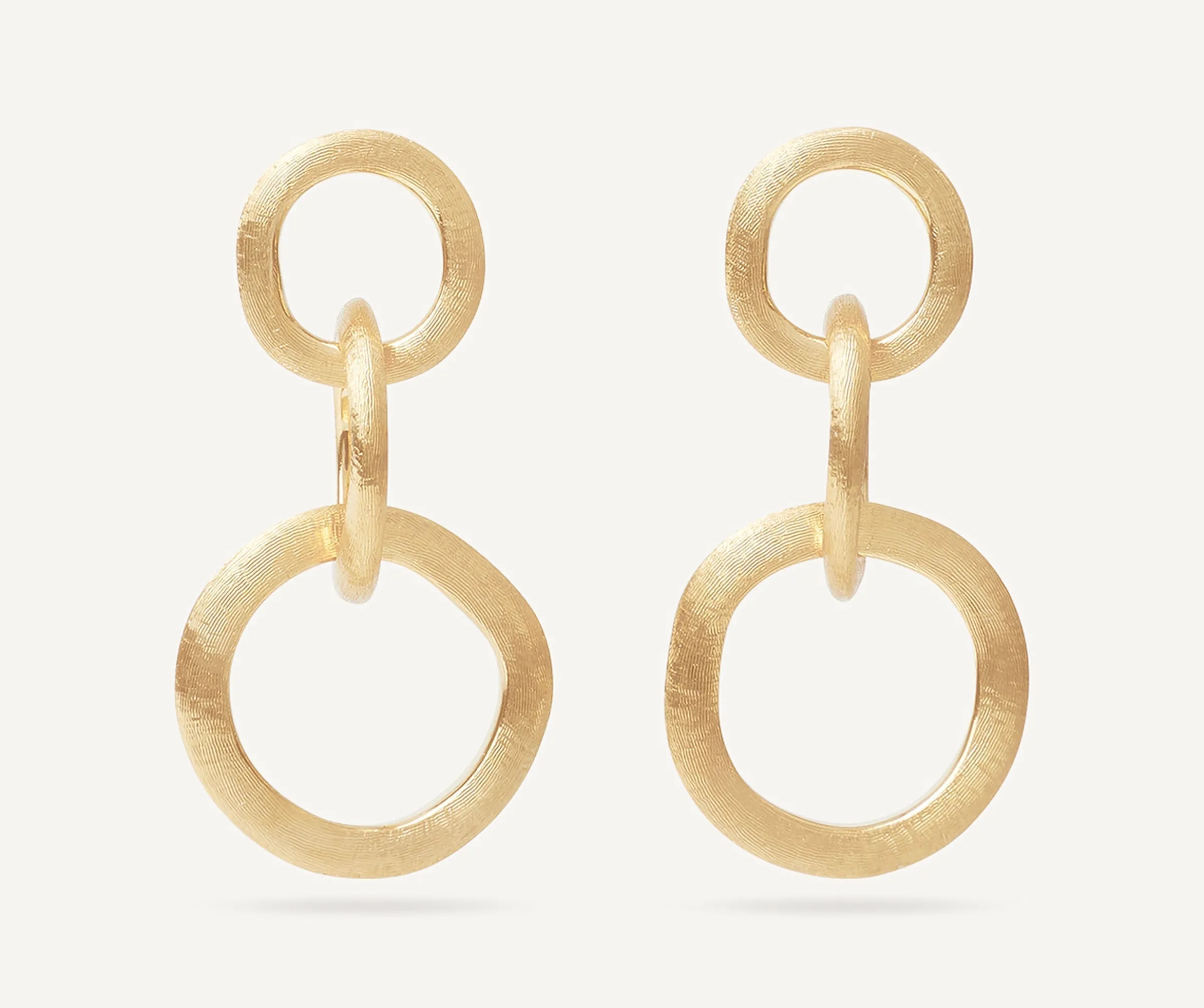 Earrings-Marco Bicego 18K Yellow Gold Link Drop Earrings, Long Yellowgold