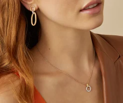 Earrings-Marco Bicego 18K Yellow Gold Link Drop Earrings With Diamond Accents Yellowgold