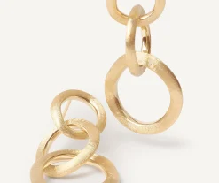 Earrings-Marco Bicego 18K Yellow Gold Link Drop Earrings, Long Yellowgold
