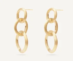 Earrings-Marco Bicego 18K Yellow Gold Link Drop Earrings, Long Yellowgold