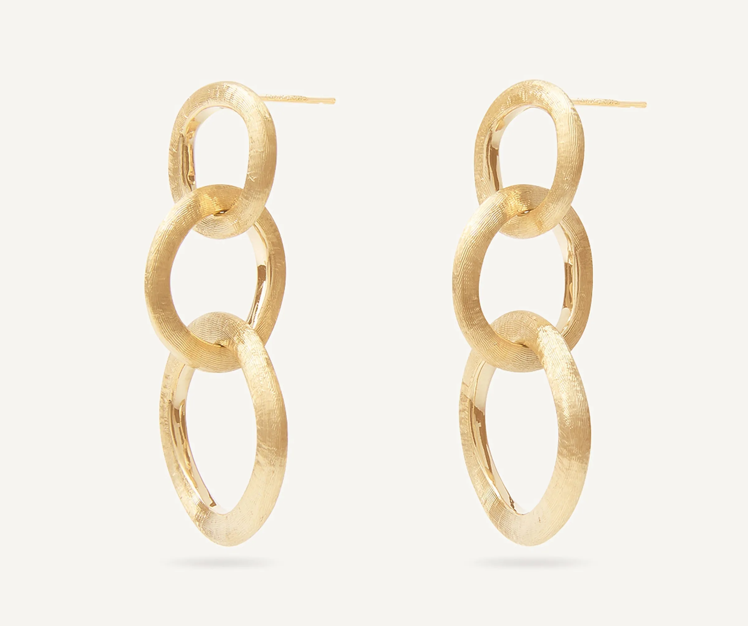 Earrings-Marco Bicego 18K Yellow Gold Link Drop Earrings, Long Yellowgold