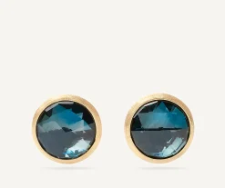 Earrings-Marco Bicego 18K Yellow Gold London Blue Topaz Medium Stud Earrings YellowGold