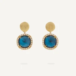Earrings-Marco Bicego 18K Yellow Gold London Blue Topaz u0026 Diamond Earrings Yellowgold