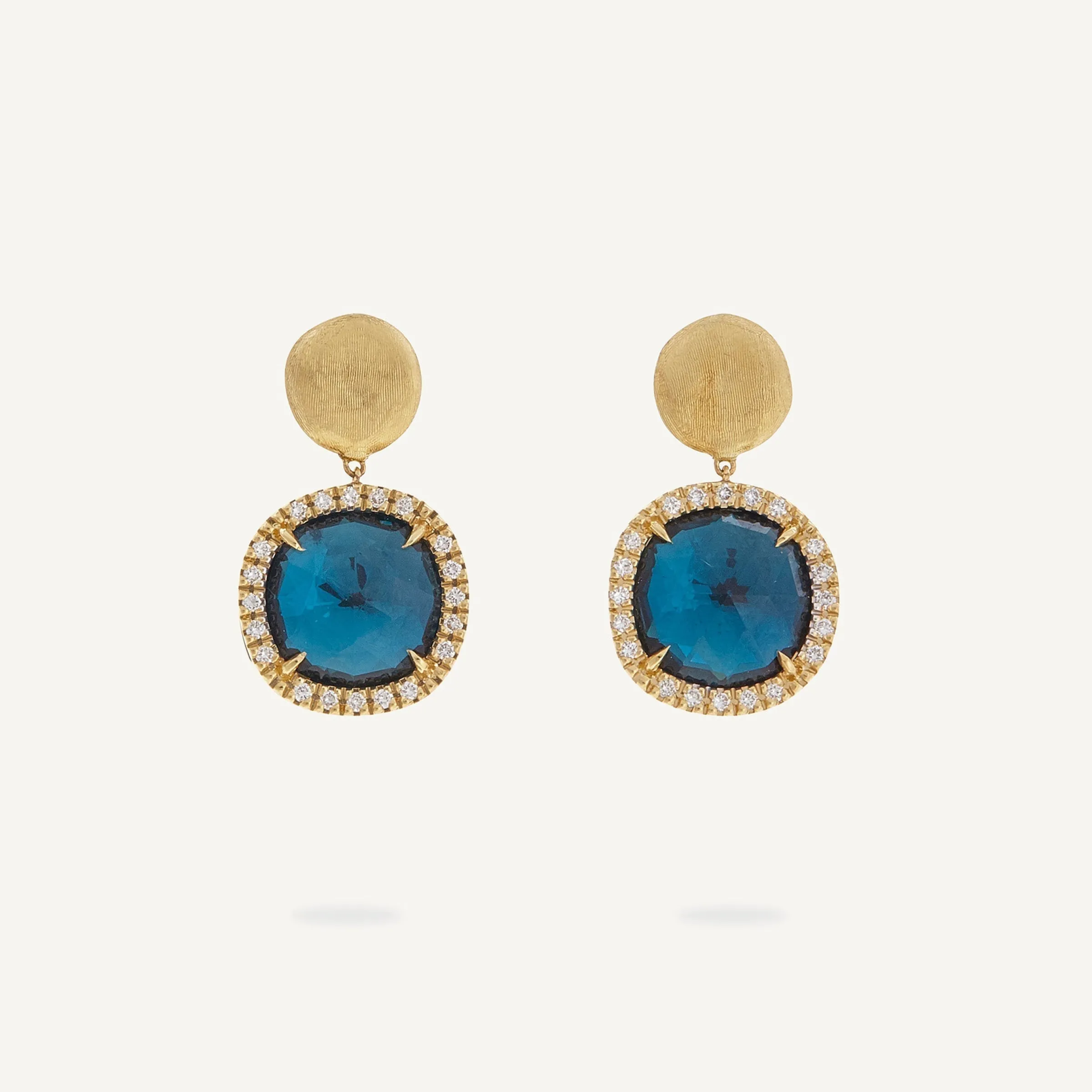 Earrings-Marco Bicego 18K Yellow Gold London Blue Topaz u0026 Diamond Earrings Yellowgold