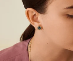 Earrings-Marco Bicego 18K Yellow Gold London Blue Topaz Stud Earrings YellowGold