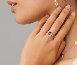 Rings-Marco Bicego 18K Yellow Gold London Blue Topaz Ring with Diamond Pavé Shank YellowGold