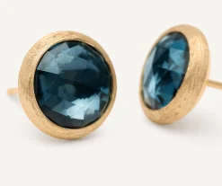 Earrings-Marco Bicego 18K Yellow Gold London Blue Topaz Stud Earrings YellowGold