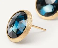 Earrings-Marco Bicego 18K Yellow Gold London Blue Topaz Medium Stud Earrings YellowGold