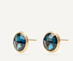 Earrings-Marco Bicego 18K Yellow Gold London Blue Topaz Medium Stud Earrings YellowGold