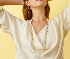Necklaces-Marco Bicego 18K Yellow Gold Long Graduated Gemstone Necklace Yellowgold