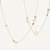 Necklaces-Marco Bicego 18K Yellow Gold Long Mixed Gemstone Necklace Yellowgold