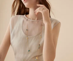 Necklaces-Marco Bicego 18K Yellow Gold Long Mixed Topaz Necklace Yellowgold