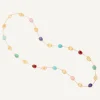 Necklaces-Marco Bicego 18K Yellow Gold Long Necklace with Mixed Gemstones Yellowgold