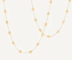 Necklaces-Marco Bicego 18K Yellow Gold Long Necklace with Diamonds Yellowgold