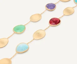 Necklaces-Marco Bicego 18K Yellow Gold Long Necklace with Mixed Gemstones Yellowgold