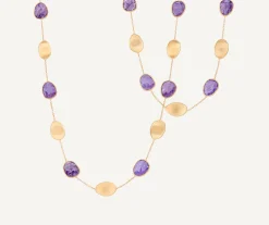 Necklaces-Marco Bicego 18K Yellow Gold Long Necklace with Charoite Yellowgold